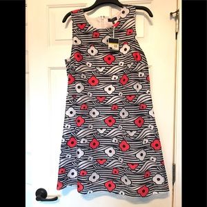 Kaari Blue Navy Floral NWT Sleeveless Dress 14